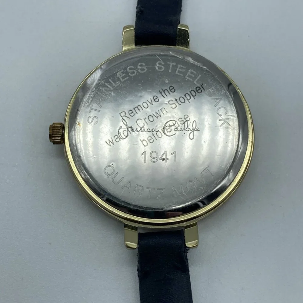 Jessica Carlyle Cat Watch Black Band Quartz Movt 1941 Stainless Back